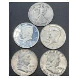 (5) .3617 Troy Oz Silver Coins