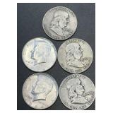 (5) .3617 Troy Oz Silver Coins