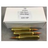(15) Rnds Reloaded 300 REM ULTRA MAG Ammo