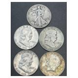 (5) .3617 Troy Oz Silver Coins