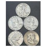 (5) .3617 Troy Oz Silver Coins