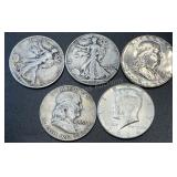 (5) .3617 Troy Oz Silver Coins