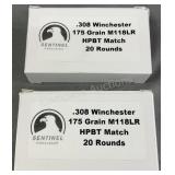 (40) Rnds Sentinel .308 WIN M118 LR Ammo