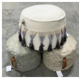 (3) 16" & 18" Round  Poufs