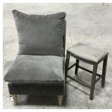 LR Home Velour Accent Chair