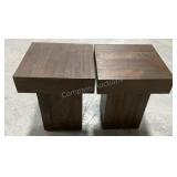(2) BMC Padula Brown Oak End Tables