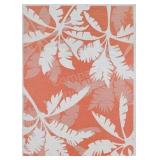 Monaco 7.6 x 10.9 Outdoor Rug Floral Orange