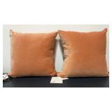 (2) LR Home Peach Pillows