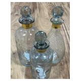 (3) Glass Decanters