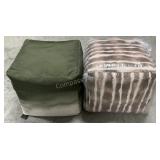 (2) 16" Square Poufs