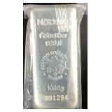 1000g 999.0 Silver Bar Heraeus (35.2oz. Silver)