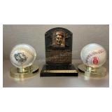 (2) Signed MLB Baseballs & Plaque