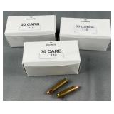 (150) rnds reloaded 110g 30 Carbine FMJ