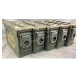 (5) M19A1 30 cal Surplus Military Ammo Cans