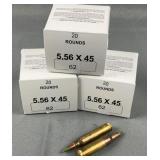 (60) Rnds Reloaded 62 g 5.56x45 M855