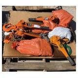 (4) Harrington 6 Ton Ratchet Lever Hoists