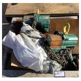 (2) 1 Ton Pneumatic Chain Hoists