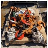 (5) Harrington 9 Ton Ratchet Lever Hoists