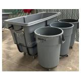 Rubbermaid 1 Cu Ft Hopper & Trash Cans