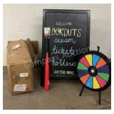 Chalk Sign, Game Wheel, & Play Ball Set