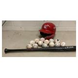 Lookouts Helmet, Baseballs & Bat