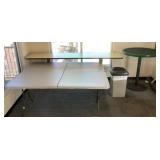 Assorted Table & Trash Can