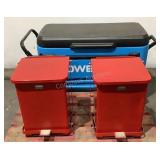 Waste Cans and Cooler