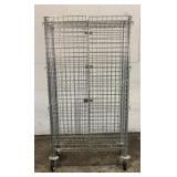 Uline Rolling Metal Wire Cabinet