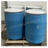 (4) 55 Gallon Plastic Barrels