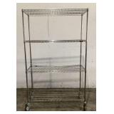 Uline Rolling Metal Wire Shelving Unit