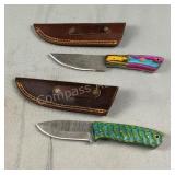 (2) Handmade Damascus Steel Knives