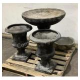 Planters, Bird Bath & Stone Sink