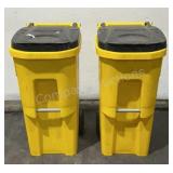 (2) Uline 35 Gallon Trash Cans