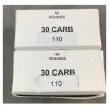 100 Rnds Reloaded .30 Carbine 110g FMJ