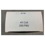 50 Rnds Reloaded 45 LC 250g FMJ
