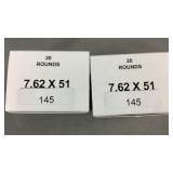 40 Rnds Reloaded .308 Win 145g FMJ