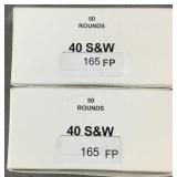 100 Rnds Reloaded .40 S&W 165g FP