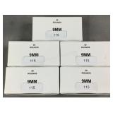 250 Rnds Reloaded 9mm 115g FMJ