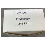 100 Rnds Reloaded 44 Mag 240g FP