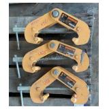 (3) Harrington 1 Ton Beam Clamps