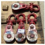 (4) Mckissick 8 Ton x 5/8" Snatch Blocks