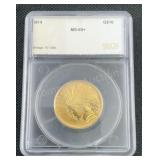 1914 $10 Indian Head Gold Eagle Coin .484 AGW MS65