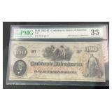 1862-63 Confederate States of America $100 Banknot