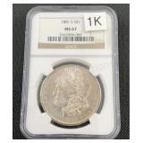 1881 S Morgan Silver Dollar .7734 ASW NGC MS67