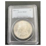 1881 Morgan Silver Dollar .7734 ASW PCGS MS65
