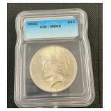 1922 Peace Silver Dollar .7734 ASW ICG MS65