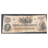 1863 Confederate States of America $100 Banknote