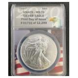 2020 1oz. Silver Eagle Dollar ANACS MS70