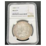 1880 S Morgan Silver Dollar .7734 ASW NGC MS67+
