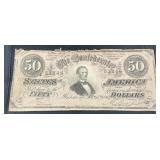 1864 Series Confederate States of America $50 Bank